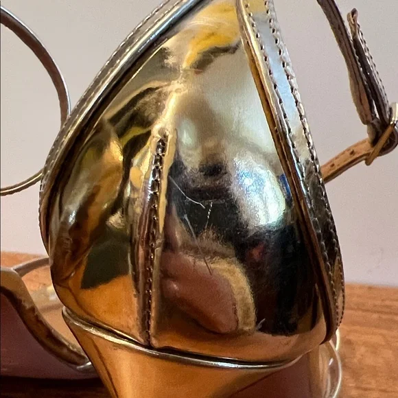 Aquazzura Hot 95 Gold Metallic Stiletto Heels Womens EU 40 Heels